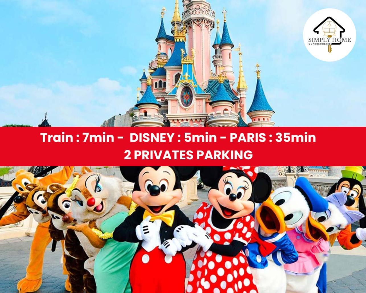 L Eiffel Disney 5Min Paris 35Min Parking Terrasse Serris Exteriör bild