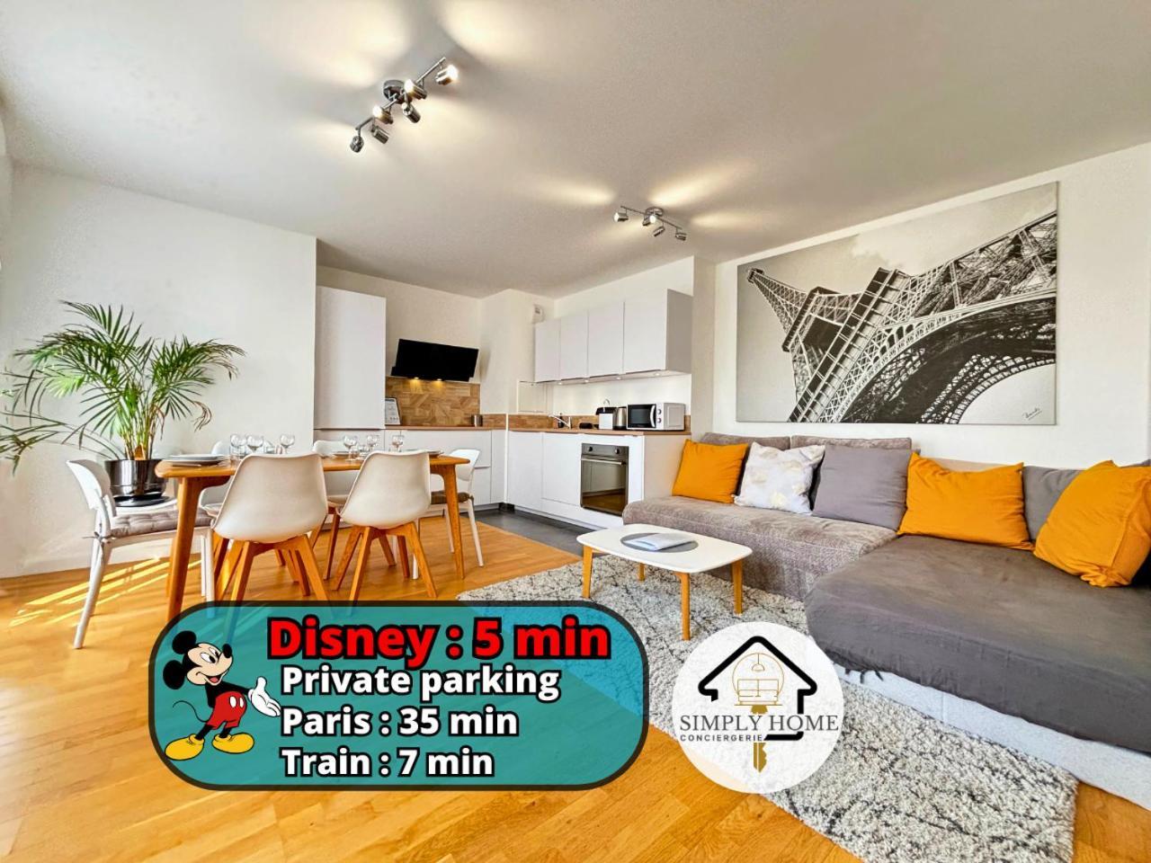 L Eiffel Disney 5Min Paris 35Min Parking Terrasse Serris Exteriör bild